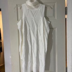 Cold shoulder sweater dress